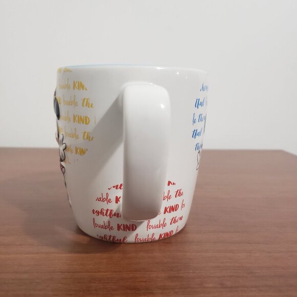 Disney Parks Coffee Mug Mickey Mouse Minnie 3D Design Kind White & Blue Ceramic - Picture 4 of 6